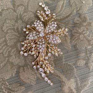 Darren Colburn Gold Jeweled Bridal Hair Clip